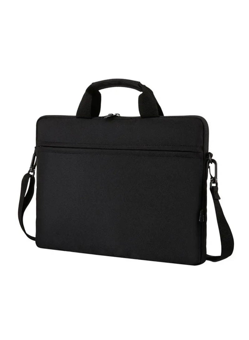 Laptop shoulder bag, 15.6-inch laptop bag with shoulder straps and handle, water-resistant and lightweight computer shoulder bag for travel, work, and office. - Image 1